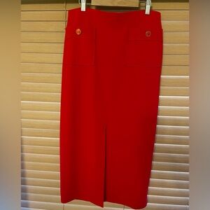 NYC Scarlet Midi Skirt with Slit